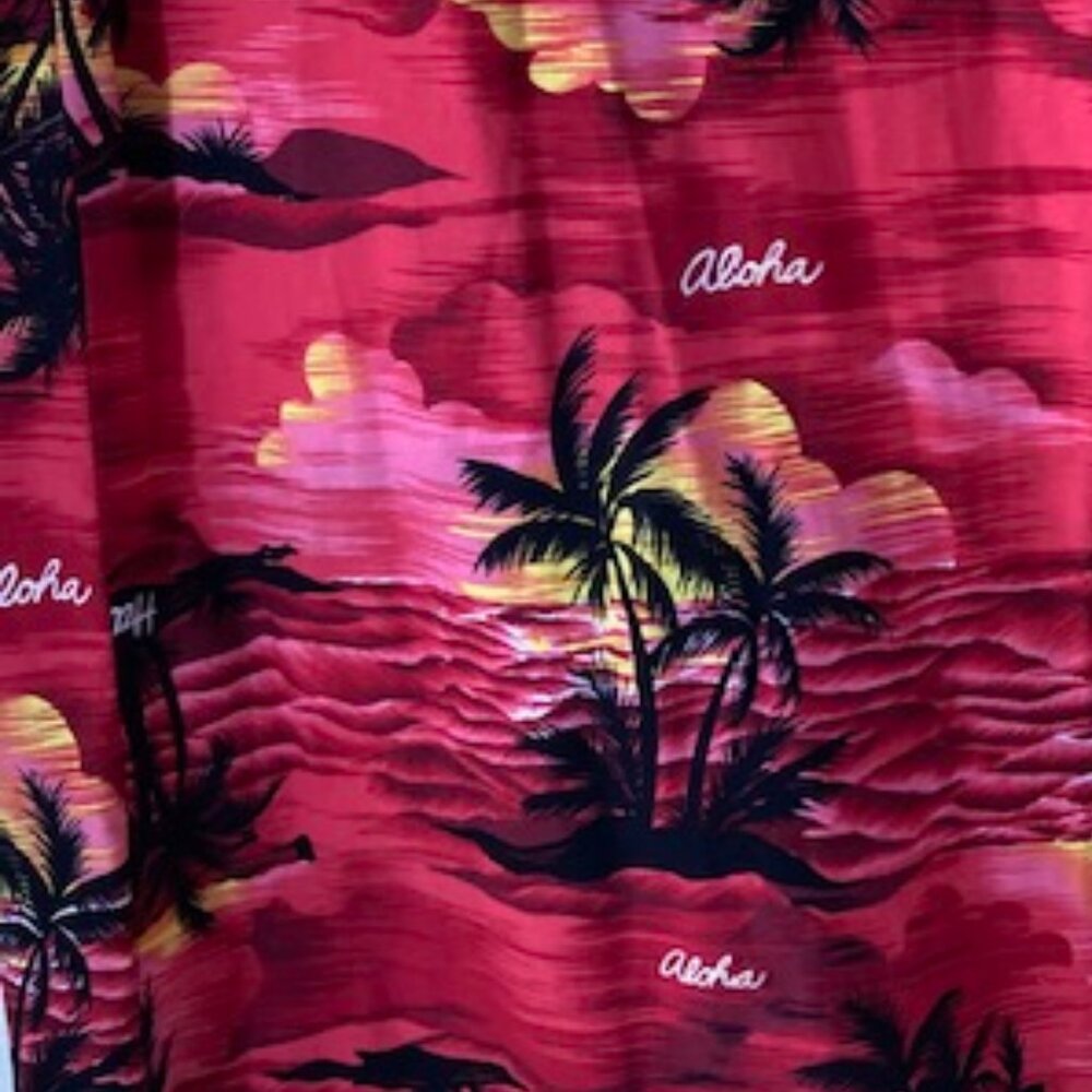 ROYAL CREATIONS MADE IN HAWAII LONG MUU MU'U MAXI ALOHA HAWAIIAN DRESS RED SUN M